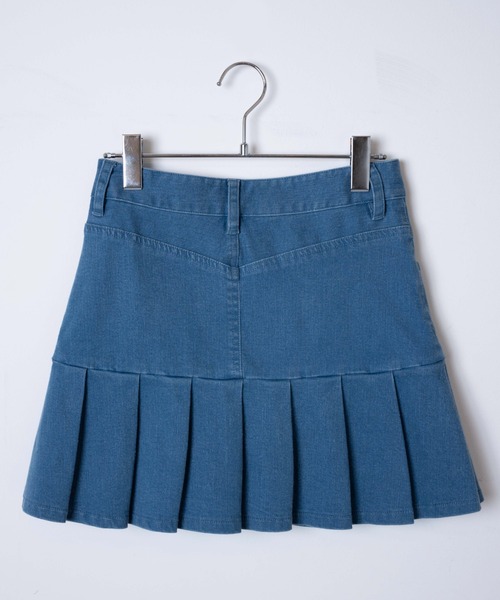 WEGO（ウィゴー）の「WEGO/プリーツ切り替えミニスカート（スカート・レディース・インディゴブルー/ブラウン・FREE）」の5枚目の写真