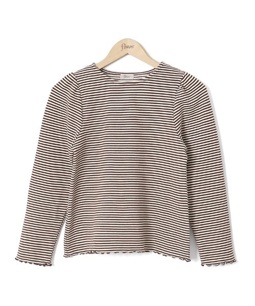 flower（フラワー）の「キャラメルボーダートップ（Tシャツ/カットソー・レディース・ブラウン/ベージュ・FREE）」の15枚目の写真