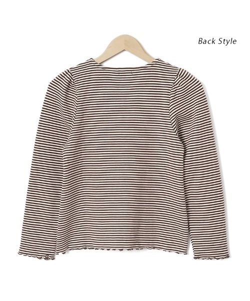 flower（フラワー）の「キャラメルボーダートップ（Tシャツ/カットソー・レディース・ブラウン/ベージュ・FREE）」の16枚目の写真