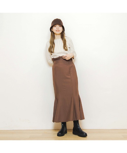 flower（フラワー）の「キャラメルボーダートップ（Tシャツ/カットソー・レディース・ブラウン/ベージュ・FREE）」の10枚目の写真