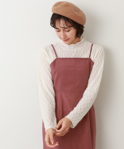 Cutie Blonde(キューティーブロンド)の「◆起毛シアーハイネックプルオーバー(Tシャツ/カットソー・レディース・ピンク系/ホワイト系/ブラック・02/03)」の2枚目の写真