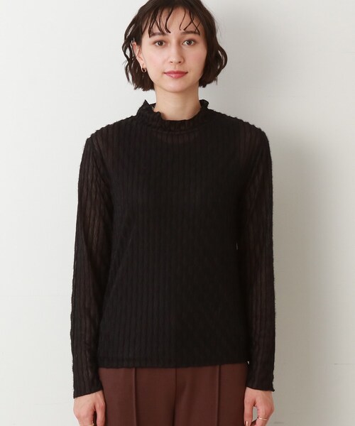 Cutie Blonde(キューティーブロンド)の「◆起毛シアーハイネックプルオーバー(Tシャツ/カットソー・レディース・ピンク系/ホワイト系/ブラック・02/03)」の4枚目の写真