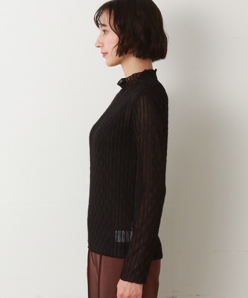 Cutie Blonde(キューティーブロンド)の「◆起毛シアーハイネックプルオーバー(Tシャツ/カットソー・レディース・ピンク系/ホワイト系/ブラック・02/03)」の5枚目の写真