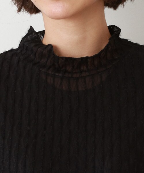 Cutie Blonde(キューティーブロンド)の「◆起毛シアーハイネックプルオーバー(Tシャツ/カットソー・レディース・ピンク系/ホワイト系/ブラック・02/03)」の7枚目の写真