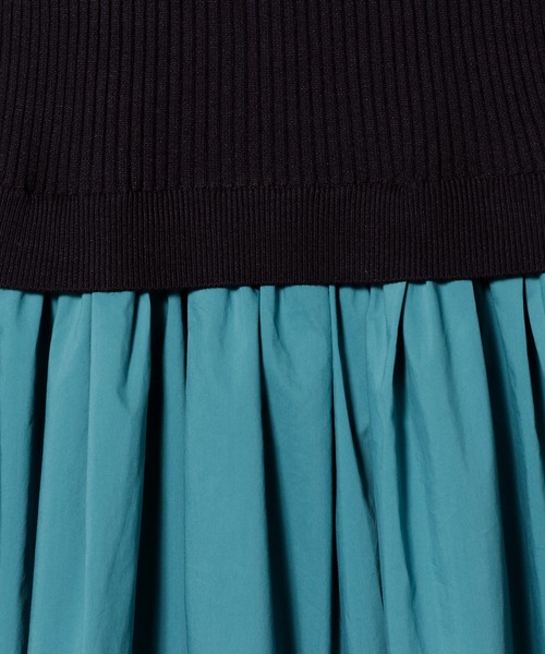 ESTNATION（エストネーション）の「ESTNATION / タフタニットコンビワンピース（ワンピース・レディース・ブルー/ブラック・FREE）」の3枚目の写真