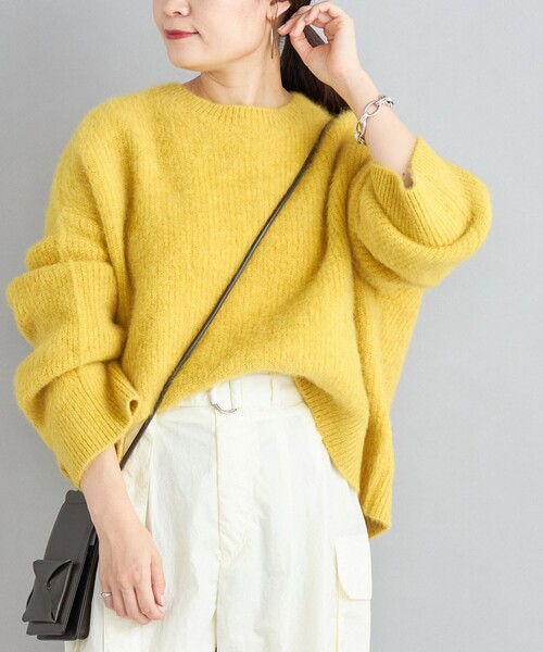 SHIPS（シップス）の「〈手洗い可能〉フォックス クルーネック ニット プルオーバー◆（ニット/セーター・レディース・ダークグレー/イエロー/スカイブルー/ナチュラル・ONE SIZE）」の4枚目の写真