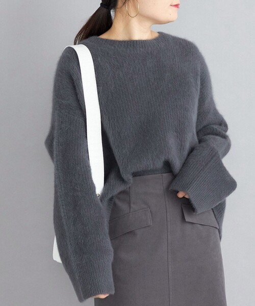SHIPS（シップス）の「〈手洗い可能〉フォックス クルーネック ニット プルオーバー◆（ニット/セーター・レディース・ダークグレー/イエロー/スカイブルー/ナチュラル・ONE SIZE）」の2枚目の写真