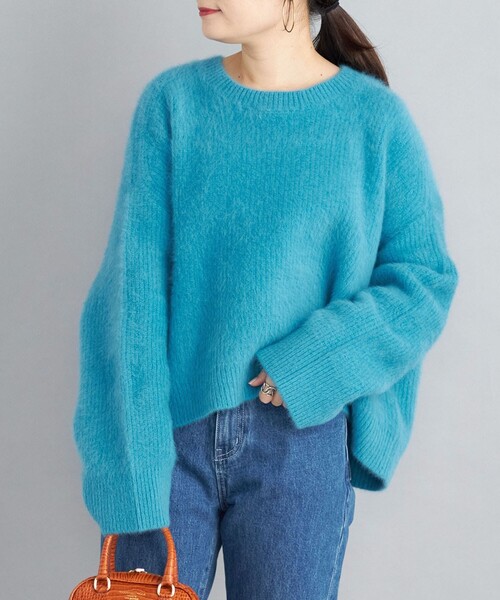 SHIPS（シップス）の「〈手洗い可能〉フォックス クルーネック ニット プルオーバー◆（ニット/セーター・レディース・ダークグレー/イエロー/スカイブルー/ナチュラル・ONE SIZE）」の3枚目の写真
