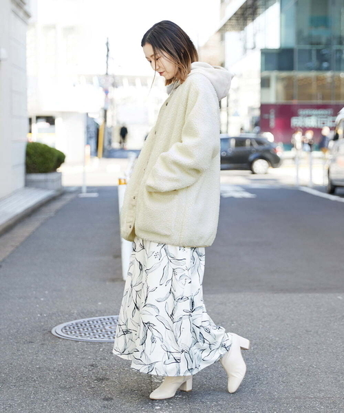 a.v.v(アーヴェヴェ)の「【ユニセックス/S-XXL】ボアワイドシルエットノーカラージャケット(ノーカラージャケット・メンズ・アイボリー/ミント・46/44/50/48)」の15枚目の写真