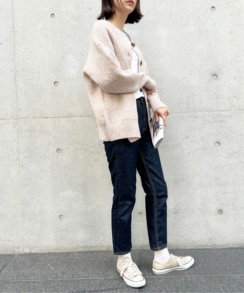 Meli rich（メリーリッチ）の「2WAYオーバーサイズニットカーディガン（カーディガン/ボレロ・レディース・グレイッシュベージュ/ミント/ベージュ/オレンジ/チャコール・MEDIUM）」の20枚目の写真