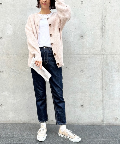 Meli rich（メリーリッチ）の「2WAYオーバーサイズニットカーディガン（カーディガン/ボレロ・レディース・グレイッシュベージュ/ミント/ベージュ/オレンジ/チャコール・MEDIUM）」の22枚目の写真