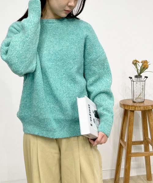 Meli rich（メリーリッチ）の「2WAYオーバーサイズニットカーディガン（カーディガン/ボレロ・レディース・グレイッシュベージュ/ミント/ベージュ/オレンジ/チャコール・MEDIUM）」の8枚目の写真