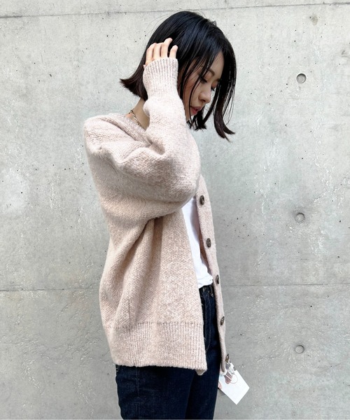 Meli rich（メリーリッチ）の「2WAYオーバーサイズニットカーディガン（カーディガン/ボレロ・レディース・グレイッシュベージュ/ミント/ベージュ/オレンジ/チャコール・MEDIUM）」の11枚目の写真