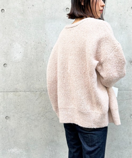 Meli rich（メリーリッチ）の「2WAYオーバーサイズニットカーディガン（カーディガン/ボレロ・レディース・グレイッシュベージュ/ミント/ベージュ/オレンジ/チャコール・MEDIUM）」の12枚目の写真