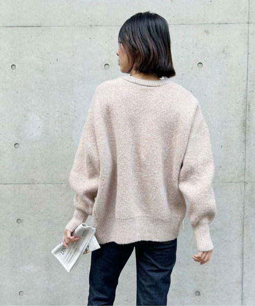 Meli rich（メリーリッチ）の「2WAYオーバーサイズニットカーディガン（カーディガン/ボレロ・レディース・グレイッシュベージュ/ミント/ベージュ/オレンジ/チャコール・MEDIUM）」の13枚目の写真