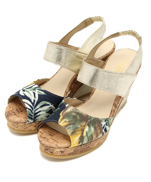 LE TALON(ルタロン)の「◇9cmハイショクダブルベルトウェッジ(サンダル・レディース・ベージュ/ブルー系その他/カーキ/ネイビー・36.5/35.5/37.5)」の3枚目の写真