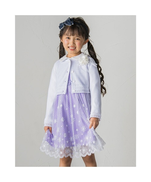 BeBe（ベベ）の「BeBe/日本製フォーマルニットカーディガン(110~130cm)（カーディガン/ボレロ・キッズ・ホワイト/ネイビー・110/120/130）」の6枚目の写真