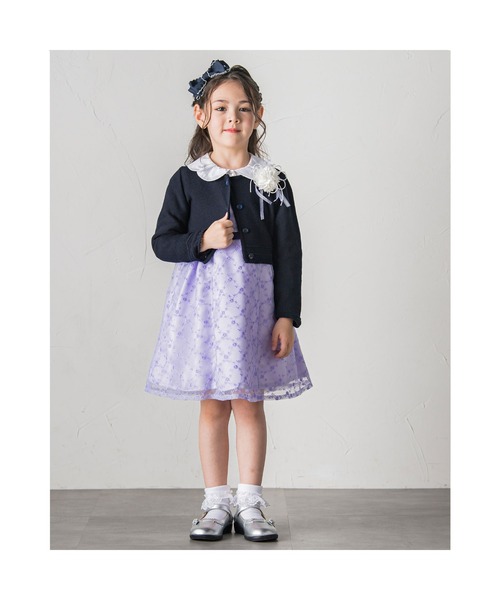 BeBe（ベベ）の「BeBe/日本製フォーマルニットカーディガン(110~130cm)（カーディガン/ボレロ・キッズ・ホワイト/ネイビー・110/120/130）」の9枚目の写真