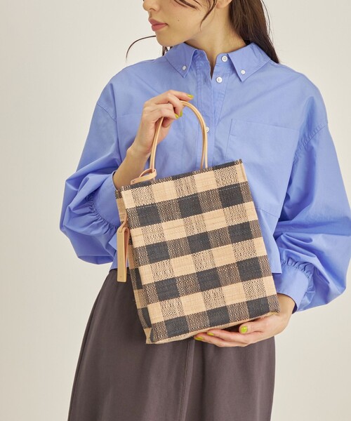EleSac(エルサック)の「ELESAC:PAPIRO S CHECK◆(トートバッグ・レディース・ブラック/パープル/イエロー・ONE SIZE)」の2枚目の写真