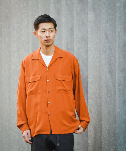 BEAMS（ビームス）の「BEAMS / ルーズ オープンカラーシャツ（シャツ/ブラウス・メンズ・オレンジ/ブラック・L/M/XL/S）」の11枚目の写真
