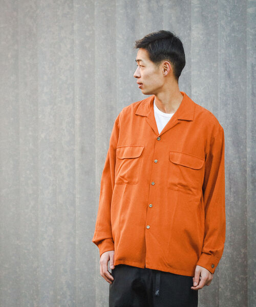 BEAMS（ビームス）の「BEAMS / ルーズ オープンカラーシャツ（シャツ/ブラウス・メンズ・オレンジ/ブラック・L/M/XL/S）」の7枚目の写真
