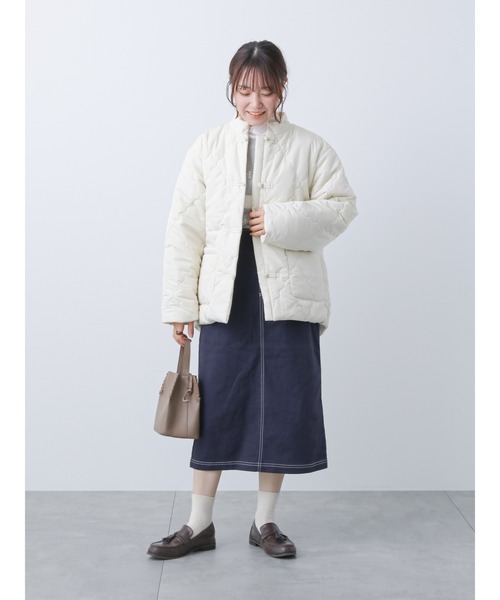 ehka sopo（エヘカソポ）の「ウエストフリルタイトスカート（スカート・レディース・ネイビー/キナリ/カーキ・ﾌﾘ-）」の5枚目の写真