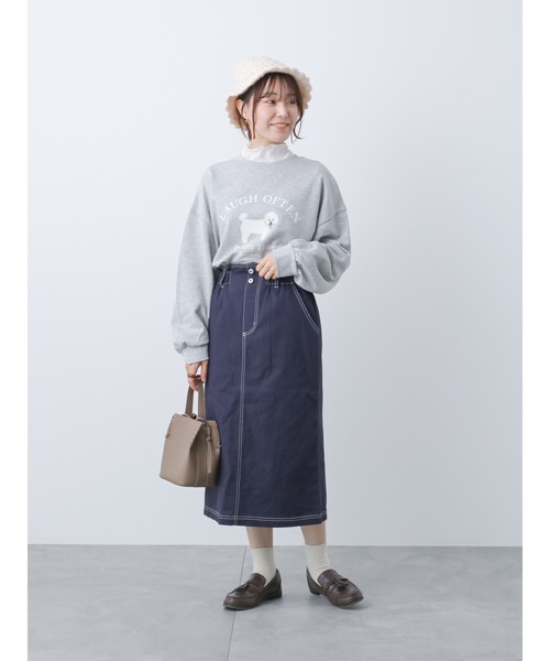 ehka sopo（エヘカソポ）の「ウエストフリルタイトスカート（スカート・レディース・ネイビー/キナリ/カーキ・ﾌﾘ-）」の6枚目の写真