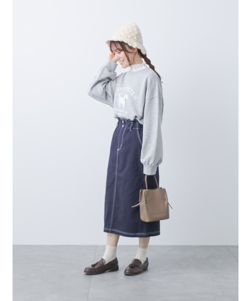 ehka sopo（エヘカソポ）の「ウエストフリルタイトスカート（スカート・レディース・ネイビー/キナリ/カーキ・ﾌﾘ-）」の8枚目の写真