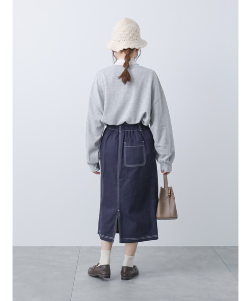 ehka sopo（エヘカソポ）の「ウエストフリルタイトスカート（スカート・レディース・ネイビー/キナリ/カーキ・ﾌﾘ-）」の9枚目の写真