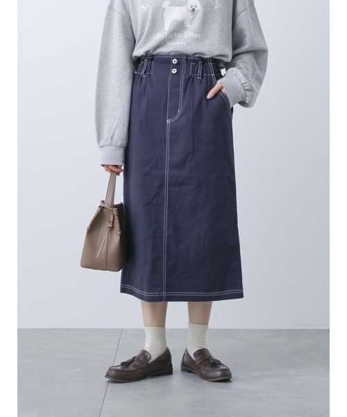 ehka sopo（エヘカソポ）の「ウエストフリルタイトスカート（スカート・レディース・ネイビー/キナリ/カーキ・ﾌﾘ-）」の11枚目の写真