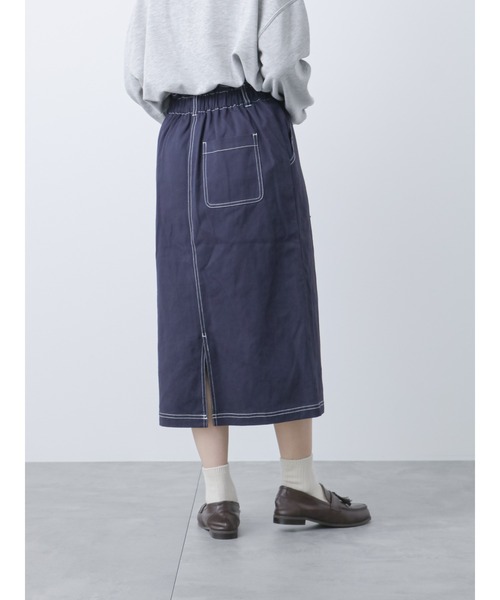 ehka sopo（エヘカソポ）の「ウエストフリルタイトスカート（スカート・レディース・ネイビー/キナリ/カーキ・ﾌﾘ-）」の12枚目の写真