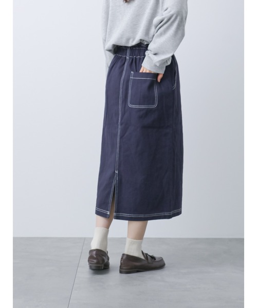 ehka sopo（エヘカソポ）の「ウエストフリルタイトスカート（スカート・レディース・ネイビー/キナリ/カーキ・ﾌﾘ-）」の14枚目の写真