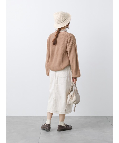 ehka sopo（エヘカソポ）の「ウエストフリルタイトスカート（スカート・レディース・ネイビー/キナリ/カーキ・ﾌﾘ-）」の20枚目の写真