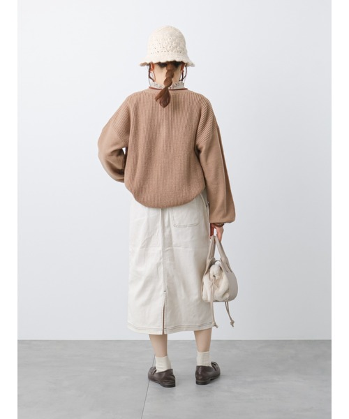 ehka sopo（エヘカソポ）の「ウエストフリルタイトスカート（スカート・レディース・ネイビー/キナリ/カーキ・ﾌﾘ-）」の21枚目の写真