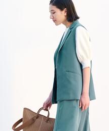 green label relaxing | ［size SHORT/TALLあり］クリスプツイル スリーブレス ジャケット ◇No06◇(ベスト)