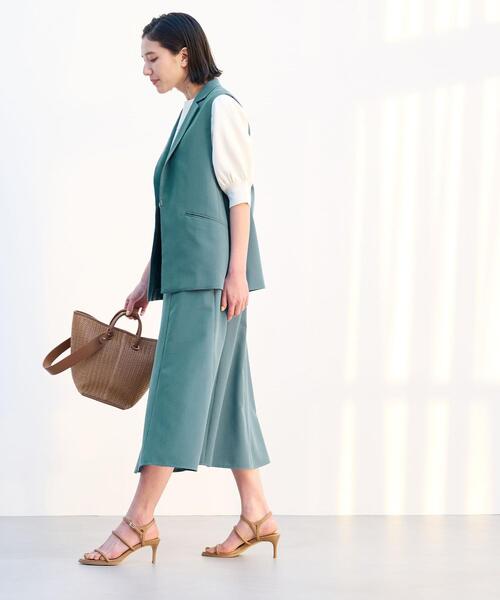 ［sizeSHORT/TALLあり］クリスプツイルスリーブレスジャケット◇No06◇