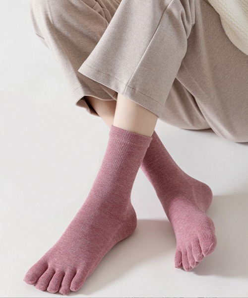 Fun & Daily（ファンアンドデイリー）の「F&D : コットンカラー五本指ソックス（ソックス/靴下・レディース・ピンク/グリーン/ワインレッド/ベージュ/パープル/オレンジ/ブラック/ブルー/グレー・FREE）」の7枚目の写真