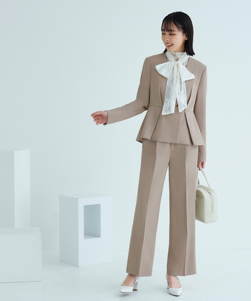 RUIRUE BOUTIQUE(ルイルエブティック)の「トライアングルレースボウタイブラウス | 長袖 ハイネック トップス 体型カバー オフィスカジュアル レース ボリュームスリーブ リボン 通勤服 華やか ブラウス(シャツ/ブラウス・レディース・ホワイト/ライトグレー/ブラック・L/LL/3L/S/M)」の17枚目の写真