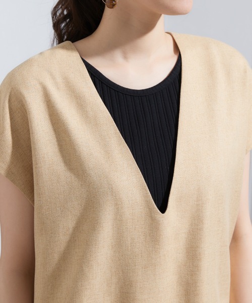 miclat（ミクラ）の「大きいサイズ　深Vネック半袖ベスト　miclat（ベスト・レディース・ダークブラウン/イエロー系・LL/L/4L/3L/5L）」の16枚目の写真