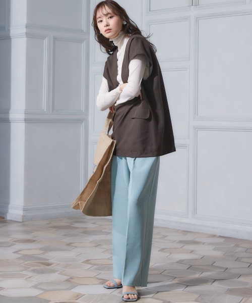 miclat（ミクラ）の「大きいサイズ　深Vネック半袖ベスト　miclat（ベスト・レディース・ダークブラウン/イエロー系・LL/L/4L/3L/5L）」の8枚目の写真