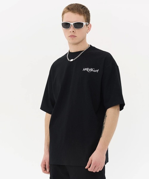 HARSH AND CRUEL(ハーシュアンドクルーエル)の「革タグ付きプリントTシャツ HC23S3TP01【Harsh and Cruel】(Tシャツ/カットソー・メンズ・ホワイト/アイボリー/ブラック・L/M/XL)」の5枚目の写真