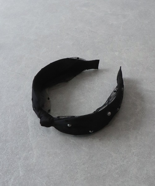 BLUEEAST（ブルーイースト）の「パールチュールリボンカチューシャ（カチューシャ・レディース・ネイビー/グレー/ドット/ブラック・FREE）」の8枚目の写真