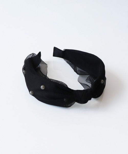 BLUEEAST（ブルーイースト）の「パールチュールリボンカチューシャ（カチューシャ・レディース・ネイビー/グレー/ドット/ブラック・FREE）」の11枚目の写真