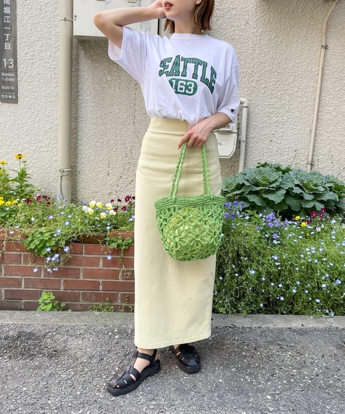 Champion（チャンピオン）の「『別注』champion×SENSE OF PLACE　グラフィックTシャツ（Tシャツ/カットソー・レディース・ホワイト/オレンジ/ライトブルー・ONE）」の5枚目の写真