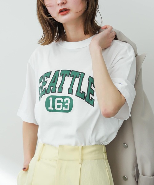 Champion（チャンピオン）の「『別注』champion×SENSE OF PLACE　グラフィックTシャツ（Tシャツ/カットソー・レディース・ホワイト/オレンジ/ライトブルー・ONE）」の10枚目の写真