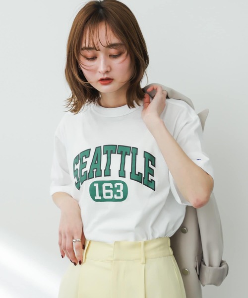 Champion（チャンピオン）の「『別注』champion×SENSE OF PLACE　グラフィックTシャツ（Tシャツ/カットソー・レディース・ホワイト/オレンジ/ライトブルー・ONE）」の11枚目の写真