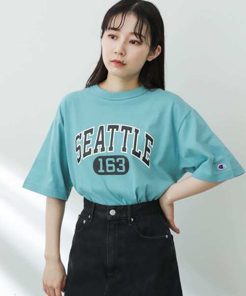 Champion（チャンピオン）の「『別注』champion×SENSE OF PLACE　グラフィックTシャツ（Tシャツ/カットソー・レディース・ホワイト/オレンジ/ライトブルー・ONE）」の20枚目の写真