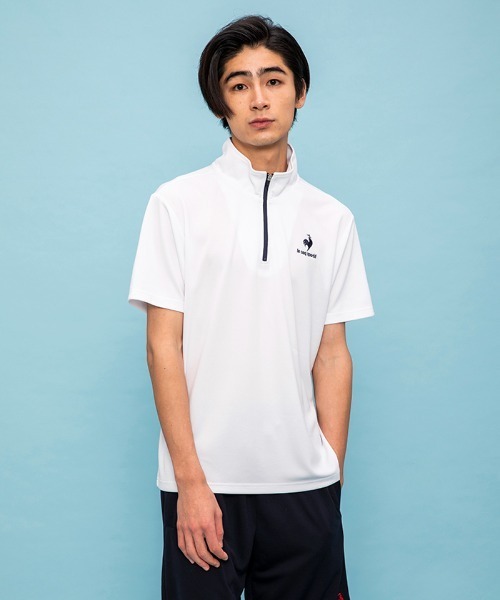 le coq sportif(ルコックスポルティフ)の「エコペットハーフジップシャツ(シャツ/ブラウス・メンズ・ホワイト/ブラック/ネイビー・M/L/XL)」の2枚目の写真