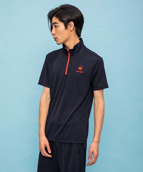 le coq sportif(ルコックスポルティフ)の「エコペットハーフジップシャツ(シャツ/ブラウス・メンズ・ホワイト/ブラック/ネイビー・M/L/XL)」の14枚目の写真