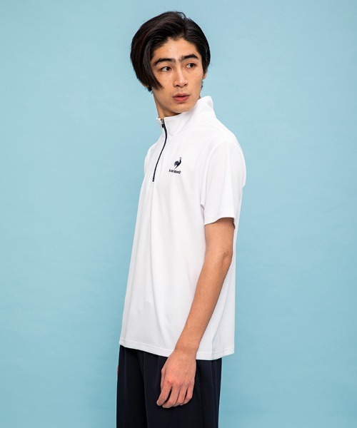 le coq sportif(ルコックスポルティフ)の「エコペットハーフジップシャツ(シャツ/ブラウス・メンズ・ホワイト/ブラック/ネイビー・M/L/XL)」の5枚目の写真